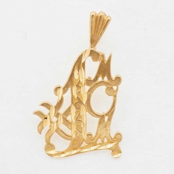 Estate Sale 14k Yellow Gold #1 MOM Pendant Mothers Day Gift US Made - 1.10g